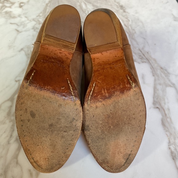 Rag & Bone Harrow Tan Suede Distressed Leather Harness Heeled Ankle Boots 6.5 - Picture 6 of 9